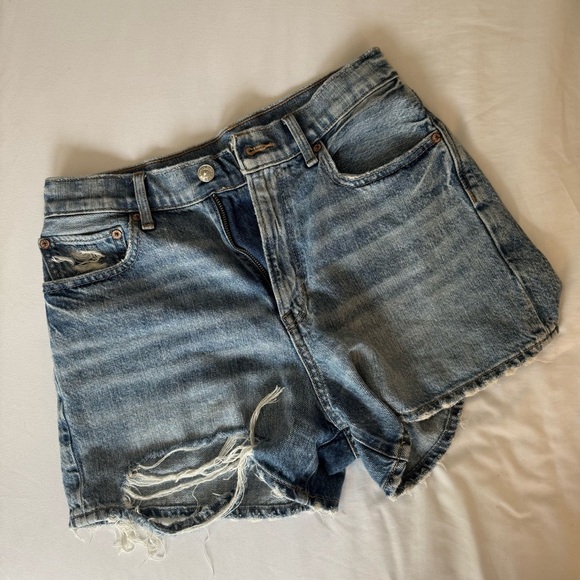 American Eagle Outfitters Distressed Blue Jean Shorts - Picture 2 of 6
